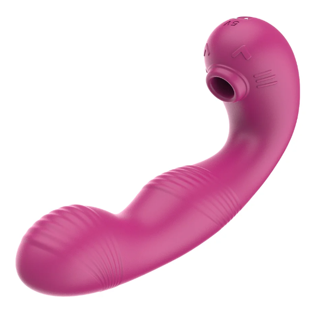 Vibrador 3 em 1 rosa com sugador