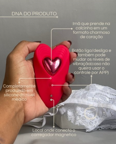 Detalhes do vibrador de calcinha com imã