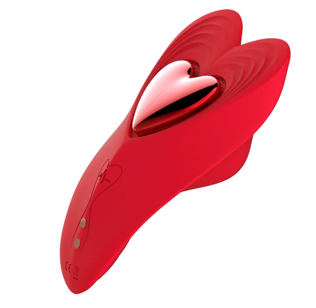 Vibrador de calcinha coração, vista lateral