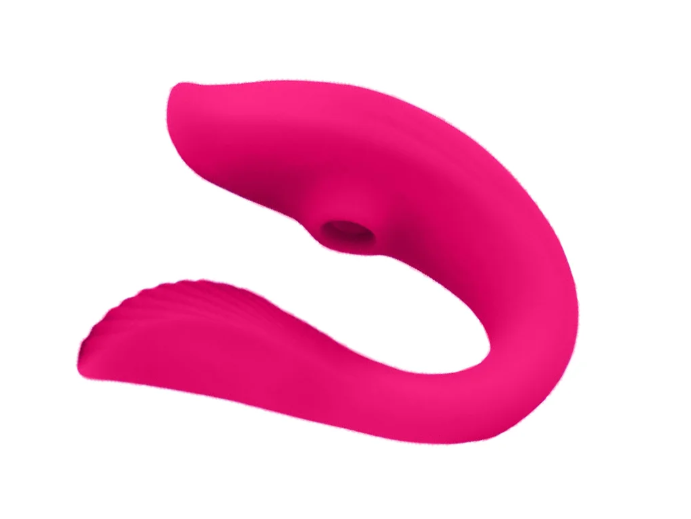 Vibrador de casal pink com sugador de clitóris