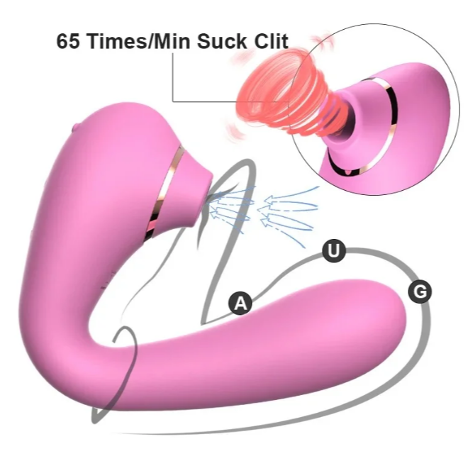 Sugador de clitóris do vibrador dobrável
